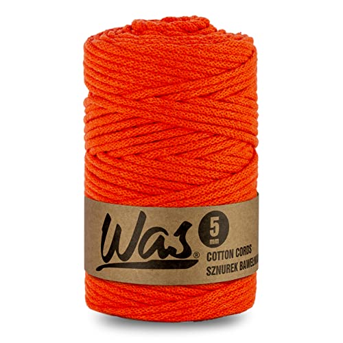 WAS Baumwollkordel mit Polyesterkern 5 mm 100m Baumwollgarn DIY Makramee Stricken Cotton Cord orange ideal für Makramee Handwerk Baumwollseil für Basteln WAS Baumwollkordel mit Polyesterkern 5 mm 100m Baumwollgarn DIY Makramee Stricken Cotton Cord orange ideal für Makramee Handwerk Baumwollseil für Basteln von WAS