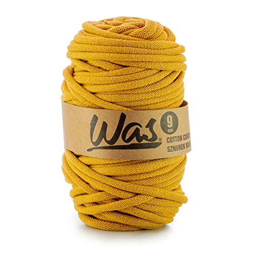 WAS Baumwollkordel mit Polyesterkern 9 mm 50m Baumwollgarn DIY Makramee Stricken Cotton Cord senf ideal für Makramee Handwerk Baumwollseil für Basteln WAS Baumwollkordel mit Polyesterkern 9 mm 50m Baumwollgarn DIY Makramee Stricken Cotton Cord senf ideal für Makramee Handwerk Baumwollseil für Basteln von WAS
