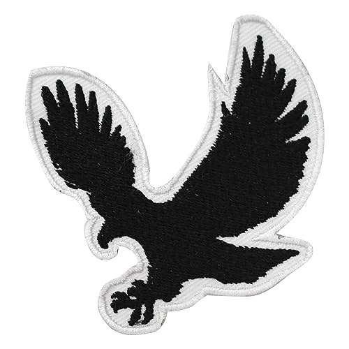 Adler Patch Eagle Silhoutte Patch, Kids Rhymes Patch, bestickt zum Aufbügeln oder Aufnähen auf Patch Abzeichen für Kleidung usw. 7 x 7 cm von WASPRO