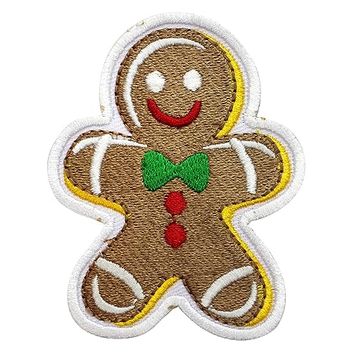 WASPRO Aufnäher, Lebkuchenmann, Weihnachtsaufnäher, bestickt, zum Aufbügeln oder Aufnähen, Abzeichen für Kleidung, 8 x 6 cm, 1 Stück, Mittel, Elastisch, Cartoon von WASPRO