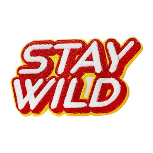 Aufnäher, Motiv: Stay Wild, lustiger Aufnäher, bestickt, zum Aufbügeln oder Aufnähen, Abzeichen für Kleidung usw., 9 x 5,5 cm von WASPRO