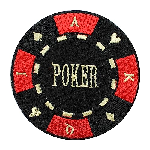 Aufnäher / Aufnäher, Motiv: Poker, Casino-Liebhaber, bestickt, zum Aufbügeln, für Kleidung etc. 7 cm von WASPRO