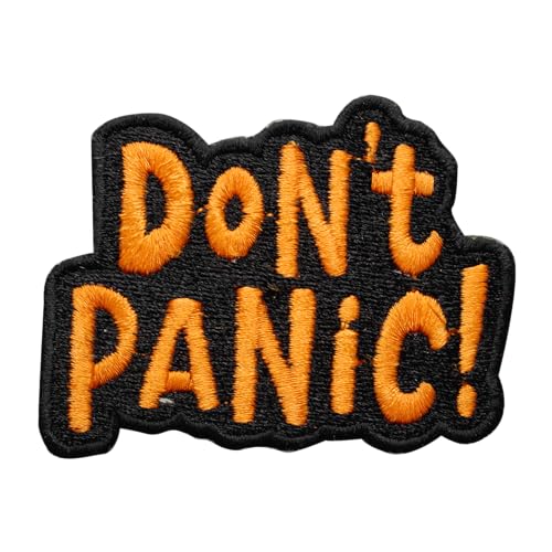 Aufnäher mit Aufschrift "Don't Panic", humorvoll, bestickt, zum Aufbügeln oder Aufnähen, Abzeichen für Kleidung usw., 7 x 5,5 cm von WASPRO