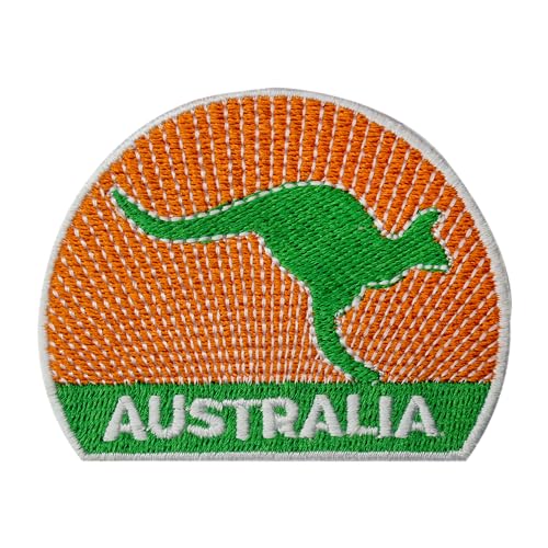 Australien-Reise-Patch, Australien-Patch, Känguru-Aufnäher, grooviger Aufnäher, bestickt, zum Aufbügeln oder Aufnähen, Abzeichen für Kleidung usw., 7 x 5,5 cm Australien-Reise-Patch, Australien-Patch, Känguru-Aufnäher, grooviger Aufnäher, bestickt, zum Aufbügeln oder Aufnähen, Abzeichen für Kleidung usw., 7 x 5,5 cm von WASPRO
