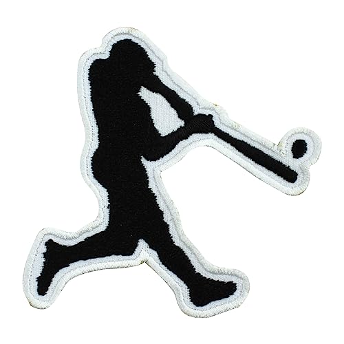 Baseballspieler-Aufnäher, Baseball-Patch, bestickt, zum Aufbügeln, für Kleidung etc. 7 x 7 cm von WASPRO