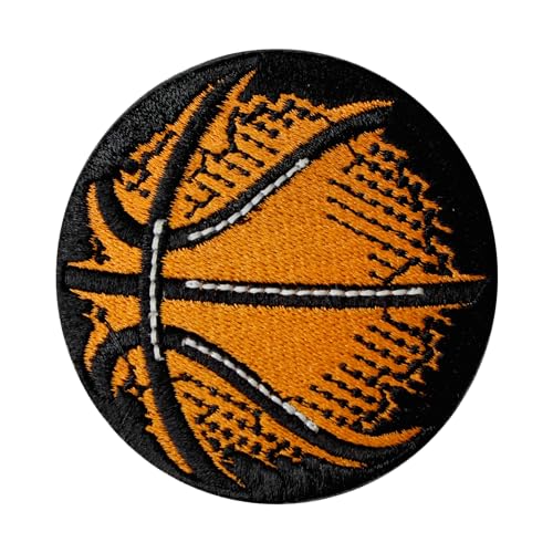 Basketballball-Aufnäher, niedlicher Basketball-Aufnäher, bestickt, zum Aufbügeln oder Aufnähen, Abzeichen für Kleidung usw. von WASPRO