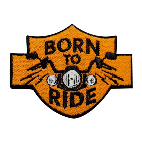 Biker Patch, Born to Ride Patch, Racing Patch Embroidered Iron on Sew on Patch Badge for Clothes etc 8x6cm von WASPRO