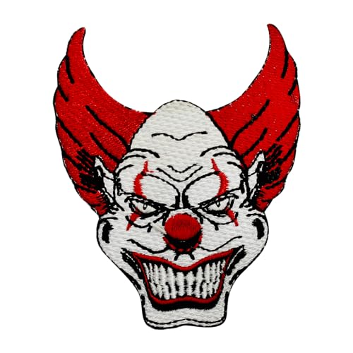 WASPRO Clown Face Patch, Clown Patch, Halloween Patch, Movies Patch, Cartoon Patch, Kids Patch Embroidered Iron on Sew on Patch Badge for Clothes etc. 8.5x7cm von WASPRO
