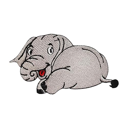 Elefanten-Patch, Baby-Elefant-Aufnäher, Kinderreime, bestickt, zum Aufbügeln oder Aufnähen, Abzeichen für Kleidung usw., 10 x 6 cm Elefanten-Patch, Baby-Elefant-Aufnäher, Kinderreime, bestickt, zum Aufbügeln oder Aufnähen, Abzeichen für Kleidung usw., 10 x 6 cm von WASPRO