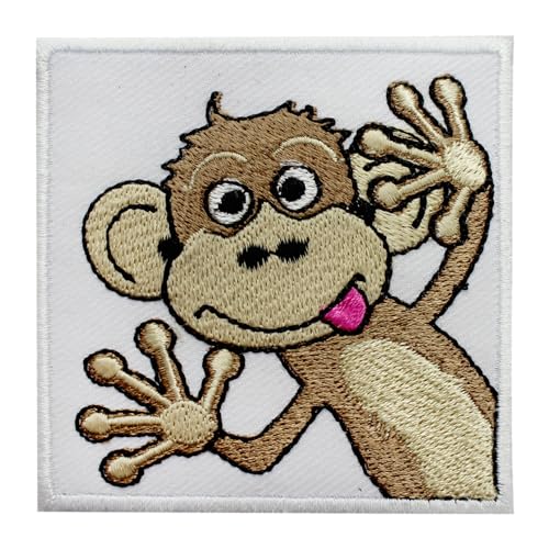Funny Monkey Patch, Animal Patch, Monkey Patch, Cartoon Patch, Kids Rhymes Patch Embroidered Iron on Sew on Patch Badge for Clothes etc 7cm Funny Monkey Patch, Animal Patch, Monkey Patch, Cartoon Patch, Kids Rhymes Patch Embroidered Iron on Sew on Patch Badge for Clothes etc 7cm von WASPRO