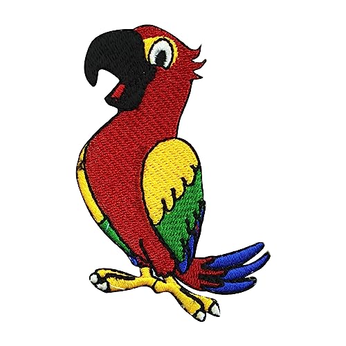 Großer Papageien-Patch, Kinderreime, bestickt, zum Aufbügeln oder Aufnähen, für Kleidung usw., 7,5 x 5,5 cm von WASPRO