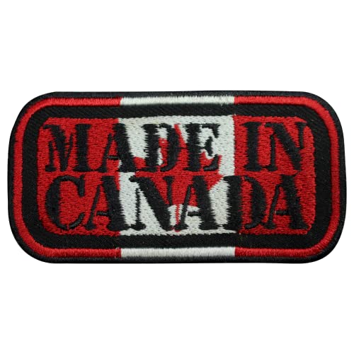 Hergestellt in Kanada-Flagge, humorvolle Zitate, bestickter Aufnäher zum Aufbügeln oder Aufnähen, 9 x 4,5 cm Hergestellt in Kanada-Flagge, humorvolle Zitate, bestickter Aufnäher zum Aufbügeln oder Aufnähen, 9 x 4,5 cm von WASPRO