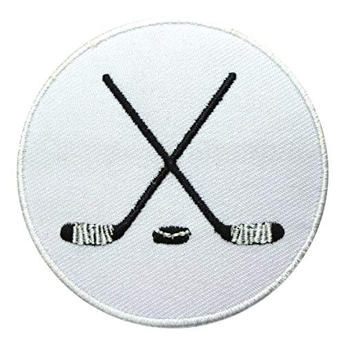 Hockeyschläger-Aufnäher, bestickt, zum Aufbügeln, zum Aufnähen, für Kleidung etc. 7 x 7 cm Hockeyschläger-Aufnäher, bestickt, zum Aufbügeln, zum Aufnähen, für Kleidung etc. 7 x 7 cm von WASPRO