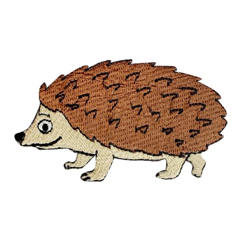 Igel-Patch, Tier-Aufnäher, niedlicher Igel-Patch, Cartoon-Patch, Kinder-Patch, bestickt, zum Aufbügeln oder Aufnähen, Abzeichen für Kleidung usw. 8 x 5 cm von WASPRO