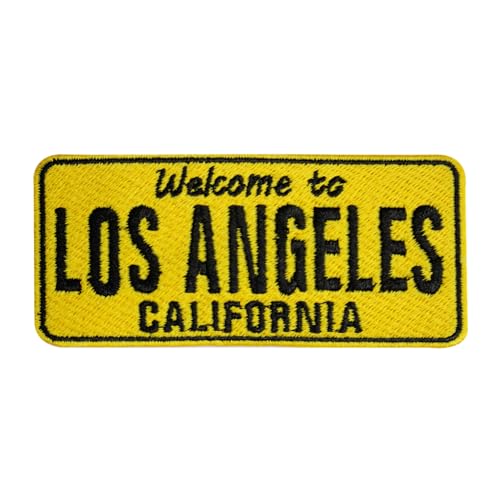 Los Angeles Reise-Patch, Los Angeles Patch, Travel Los Angeles Patch, Groovy Patch bestickt, zum Aufbügeln oder Aufnähen, Abzeichen für Kleidung usw., 10 x 4,5 cm von WASPRO