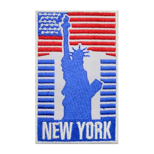 New York Travel Patch, New York Patch, Travel New York Patch, Groovy Patch Embroidered Iron on Sew on Patch Badge for Clothes etc., 9x5.5cm von WASPRO