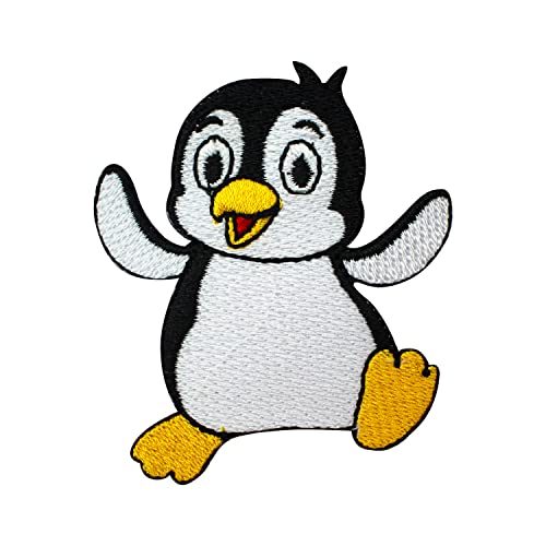 WASPRO Niedlicher Pinguin-Cartoon-Aufnäher, Tier-Patch, 1 Stück, Mittel, Schwarz, Iron-On, Bügelbild, 7,5 x 6,5 cm WASPRO Niedlicher Pinguin-Cartoon-Aufnäher, Tier-Patch, 1 Stück, Mittel, Schwarz, Iron-On, Bügelbild, 7,5 x 6,5 cm von WASPRO