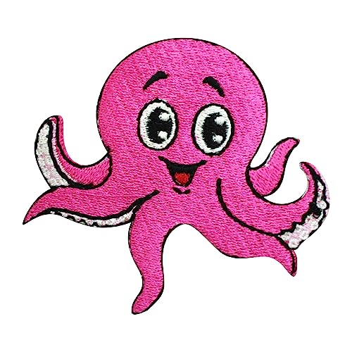 Octopus Patch, Kinderreim, niedliche Kinderflicken, bestickt, zum Aufb?geln oder Aufn?hen, f?r Kleidung usw. 8 x 7 cm von WASPRO