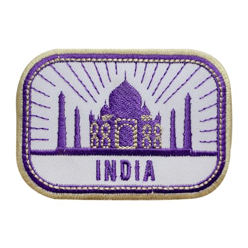 Reise-Patch, Taj Mahal Patch, Indien-Aufnäher, grooviger Aufnäher, bestickt, zum Aufbügeln oder Aufnähen, Abzeichen für Kleidung usw. 8 x 5,5 cm von WASPRO