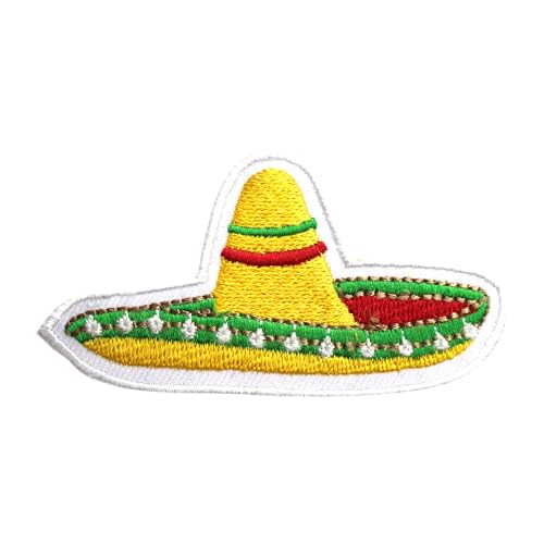 Sombrero Hutaufnäher, Motiv: mexikanischer Hut, Reise-Mexiko-Aufnäher, grooviger Aufnäher, bestickt, zum Aufbügeln oder Aufnähen, Abzeichen für Kleidung usw. 8 x 4 cm Sombrero Hutaufnäher, Motiv: mexikanischer Hut, Reise-Mexiko-Aufnäher, grooviger Aufnäher, bestickt, zum Aufbügeln oder Aufnähen, Abzeichen für Kleidung usw. 8 x 4 cm von WASPRO