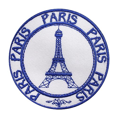 Traveler Stamp Patch, Paris Patch, Travel Patch, Groovy Patch Embroidered Iron on Sew on Patch Badge for Clothes etc 7cm von WASPRO