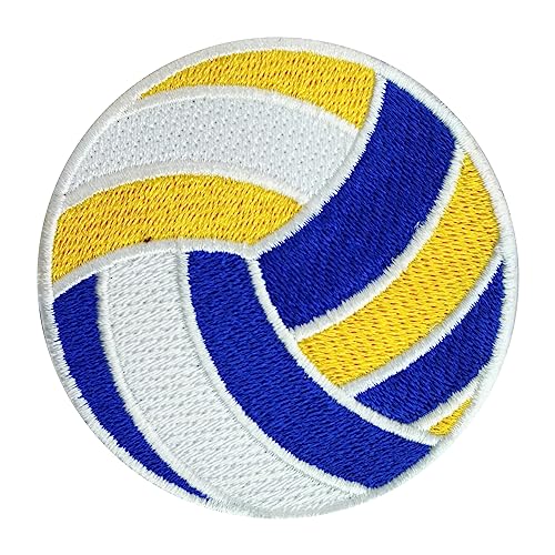 Volleyball-Aufnäher, Volleyball, bunt, bestickt, zum Aufbügeln, Aufnähen, für Kleidung etc. 7 cm von WASPRO