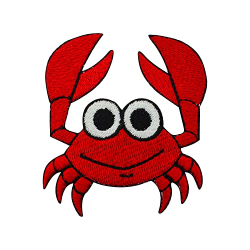 WASPRO Aufnäher mit niedlichem Krabbenmotiv, Cartoon-Krabbe, Schädel, 7 x 6 cm, 1 Stück, Aufbügeln, Kind, Tier, Kind WASPRO Aufnäher mit niedlichem Krabbenmotiv, Cartoon-Krabbe, Schädel, 7 x 6 cm, 1 Stück, Aufbügeln, Kind, Tier, Kind von WASPRO