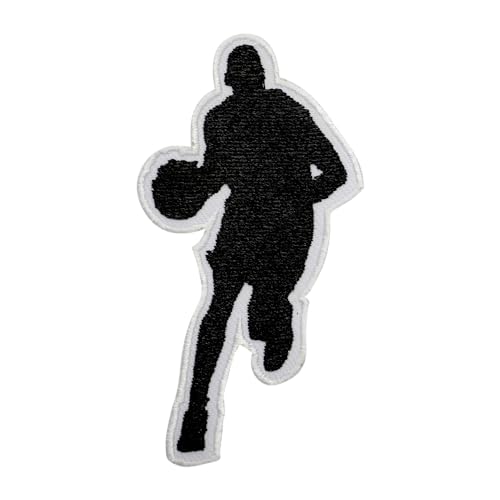 WASPRO Basketballspieler-Aufnäher, Basketballspieler-Silhouette, Basketball-Aufnäher, bestickt, zum Aufbügeln oder Aufnähen, Abzeichen für Kleidung usw. von WASPRO