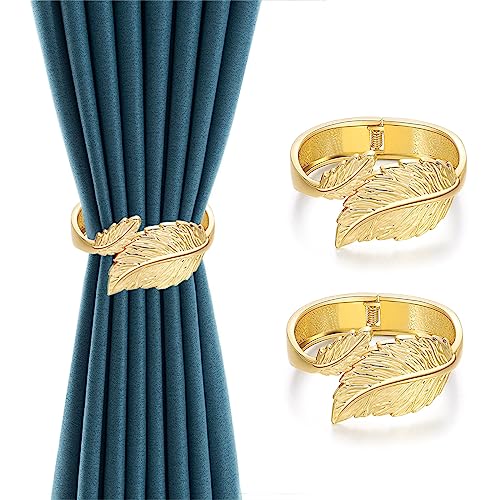 Vorhanghalter, Raffhalter, Haken, Raffhalter, Seil, magnetisch, Metall für Vorhänge, 2 Stück, Gold Vorhanghalter, Raffhalter, Haken, Raffhalter, Seil, magnetisch, Metall für Vorhänge, 2 Stück, Gold von WASYPLSFOI