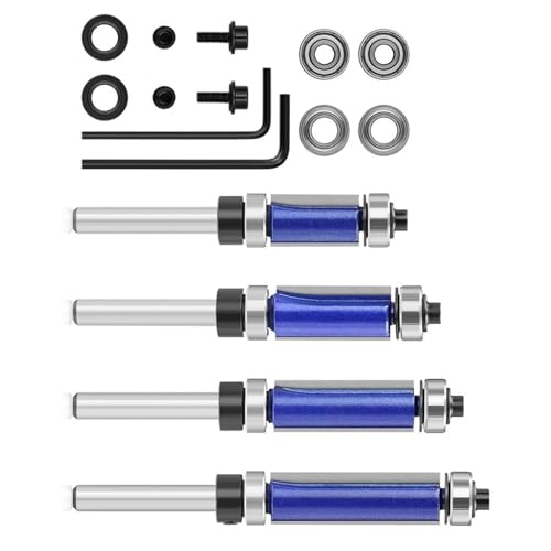 WATERBELINE 11-teiliges Holzbearbeitungs-Lager-Trimmschneider-Set, 35,6 cm Schaft, Stahl, Gravur, Fräser, Schneidemaschine, passendes Werkzeug von WATERBELINE