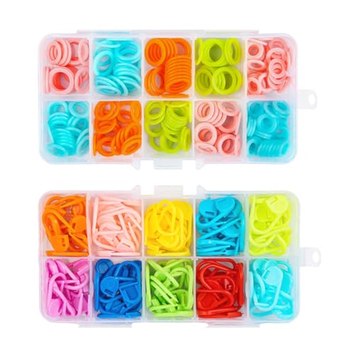 WATERBELINE 5 Box Stitching Markers Crochet Rings Practical Knitting Markers Crochet Markers Knitting Tool for Craft Project von WATERBELINE