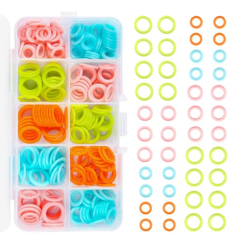 WATERBELINE 5 Box Stitching Markers Crochet Rings Practical Knitting Markers Crochet Markers Knitting Tool for Craft Project von WATERBELINE