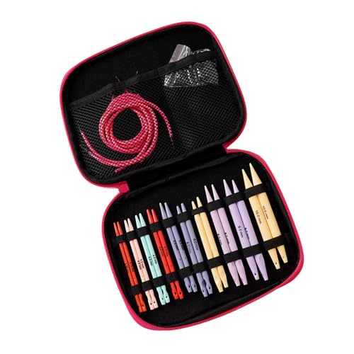 WATERBELINE Buntes Rundstricknadel-Set mit Reißverschlussetui, bunte austauschbare Stricknadeln, 3,75 mm - 10 mm, 10 Paar von WATERBELINE