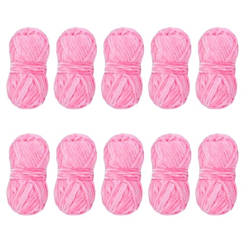 WATERBELINE Chenilles Garn, 10 Rollen, Strickgarn, Häkelgarn, weiches Babygarn, Häkelgarn für Schals, Decken, Pullover, Handwerk WATERBELINE Chenilles Garn, 10 Rollen, Strickgarn, Häkelgarn, weiches Babygarn, Häkelgarn für Schals, Decken, Pullover, Handwerk von WATERBELINE