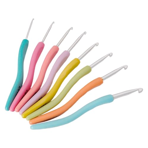 WATERBELINE Häkelnadel, Häkelnadel zum Häkeln von Garnen, ergonomischer Griff, Häkelnadel-Set, 8 Stück von WATERBELINE