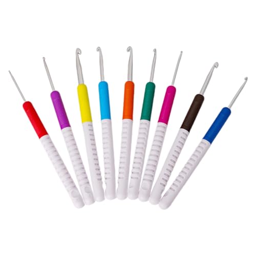 WATERBELINE Häkelnadel-Set, 9-teilig, 2,0 mm - 6,0 mm, ergonomische Häkelnadel, praktische Stricknadel für Bastelprojekte von WATERBELINE