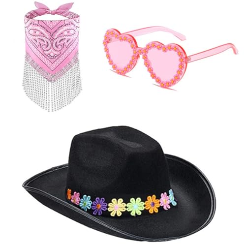 WATERBELINE Mütze, Schal und Sonnenbrille mit Schmucksteinen, für Junggesellinnenabschiede, Clubs, Bühnenshows von WATERBELINE
