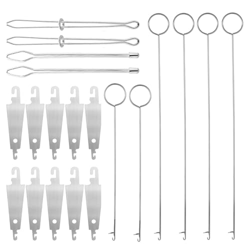 WATERBELINE Nadeleinfädler, 20-teiliges Einfädler-Set, Metalleinfädler, Edelstahlringe, Wenderhaken, Pinzette für die Herstellung von Gürteln von WATERBELINE