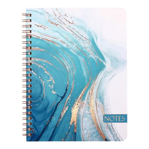 WATERBELINE Notizbuch mit Doppeldrahtbindung, 160 Seiten, breit liniert, zum Schreiben, 16,5 x 21 cm, College-Notizblöcke für Büro, Schule von WATERBELINE