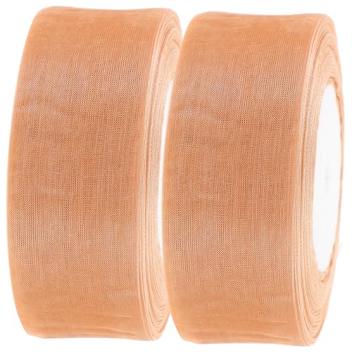 WATIIFUFU 2 Rollen Geschenkbänder aus Tüll DIY Transparentes Satinband Hellkhaki Schneidbar für Geschenkverpackungen Bastelprojekte und Dekorationen von WATIIFUFU