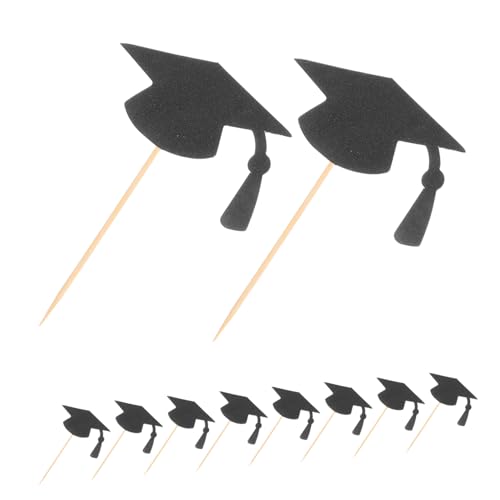 WATIIFUFU 24 Stück Teiliges Graduation Cake Decoration Schwarze Abschlusskappen Cake Picks Einfache Tortendeko für Abschlussfeier Abi Party und Schulfeiern Kreative Cupcake Topper WATIIFUFU 24 Stück Teiliges Graduation Cake Decoration Schwarze Abschlusskappen Cake Picks Einfache Tortendeko für Abschlussfeier Abi Party und Schulfeiern Kreative Cupcake Topper von WATIIFUFU