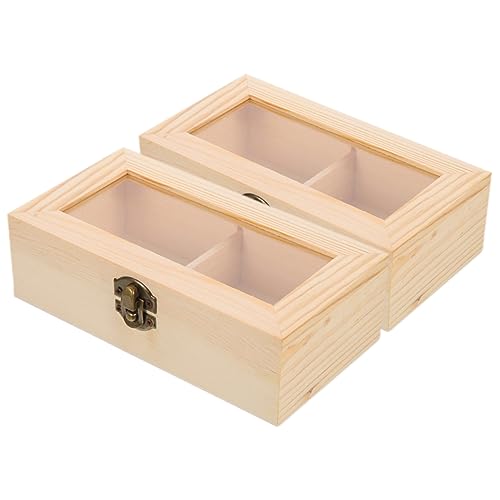 WATIIFUFU 2stücke Holzschachtel Mit Deckel Schmuckschatulle Mit Transparentem Deckel Schmuckorganizer Für Ringe Und Ohrringe Aufbewahrungsbox Aus Holz Für Schmuckstücke Dekorative WATIIFUFU 2stücke Holzschachtel Mit Deckel Schmuckschatulle Mit Transparentem Deckel Schmuckorganizer Für Ringe Und Ohrringe Aufbewahrungsbox Aus Holz Für Schmuckstücke Dekorative von WATIIFUFU
