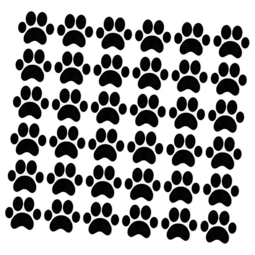 WATIIFUFU 49 Stück Teiliges Pawprints Wandtattoo Kreative Katzenpfoten Wanddeko Selbstklebend Leicht Entfernbar für Kinderzimmer Wohnzimmer Küche und Büro PVC Aufkleber Schwarze Designs von WATIIFUFU