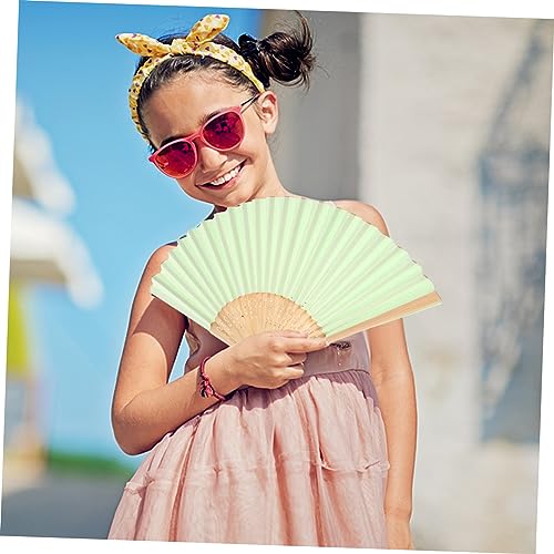 WATIIFUFU 9 Stück Teiliges Faltbare Papierfächer Blanko DIY Handventilatoren in Pastellfarben für Vielseitig Nutzbar als Dekoration und Bühnenrequisiten von WATIIFUFU