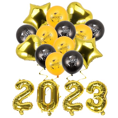 WATIIFUFU Graduationsballons Aluminium Folienballons mit Goldenen Sternen und Herzen Leichte Partydekoration für Abschlussfeier Klassenzimmer Fenster Türen Vielseitig für Abitur und WATIIFUFU Graduationsballons Aluminium Folienballons mit Goldenen Sternen und Herzen Leichte Partydekoration für Abschlussfeier Klassenzimmer Fenster Türen Vielseitig für Abitur und von WATIIFUFU