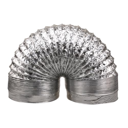 WATIIFUFU Hochtemperaturbeständiger Dicker Aluminium Lüftungsschlauch Flexibler Abluft Zuluftkanal Ømm für Hvac Küchen Badezimmer Gewächshaus Feuerfester Aluflexrohr von WATIIFUFU