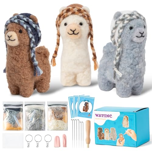 WATINC Alpaca Nadelfilz Set- Set von 3 verschiedenen Alpaca Puppe Wolle Fülz Nadel Fülz Werkzeuge Schaumstoff Pad, DIY Home Dekoration Nadel Fülz Handwerk Party Zubehör für Anfänger WATINC Alpaca Nadelfilz Set- Set von 3 verschiedenen Alpaca Puppe Wolle Fülz Nadel Fülz Werkzeuge Schaumstoff Pad, DIY Home Dekoration Nadel Fülz Handwerk Party Zubehör für Anfänger von WATINC