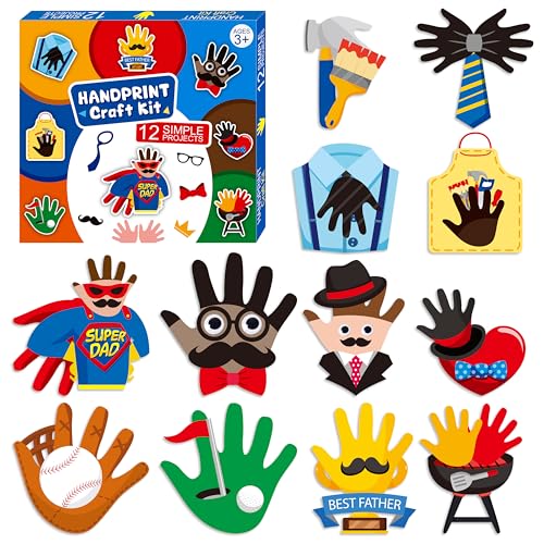 WATINC Father Day Handprint Art Crafts - 12 Pcs Vatertag Pappteller Kunst Sets Ausschnitte liefert Super Dad Klassenzimmer Dekorationen Hand drucken pädagogische Kits für Vorschulkinder Kleinkinder WATINC Father Day Handprint Art Crafts - 12 Pcs Vatertag Pappteller Kunst Sets Ausschnitte liefert Super Dad Klassenzimmer Dekorationen Hand drucken pädagogische Kits für Vorschulkinder Kleinkinder von WATINC