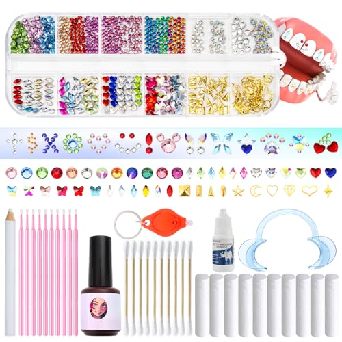 WATRZ 690-teiliges Zahn-Edelstein-Set, Zahn-Edelstein-Set für Zähne, DIY-Kristalle, Zähne, Diamanten, Juwelen-Set für Mädchen, Y2K, modisch für Jungen, harmlos (690) von WATRZ
