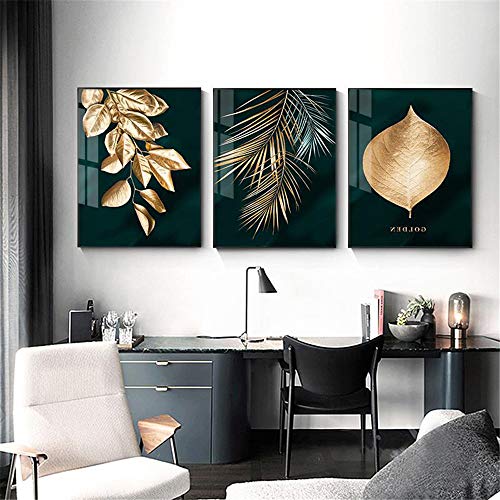 WATSON DAN 3 Packung 5D Diamant Malerei Pflanze Blätter DIY Diamond Painting Full Kristall Strass Stickerei Bilder Wohnzimmer Dekor Wand Aufkleber (120 * 60cm) von WATSON DAN